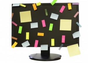 Стикеры с напоминаниями на мониторе